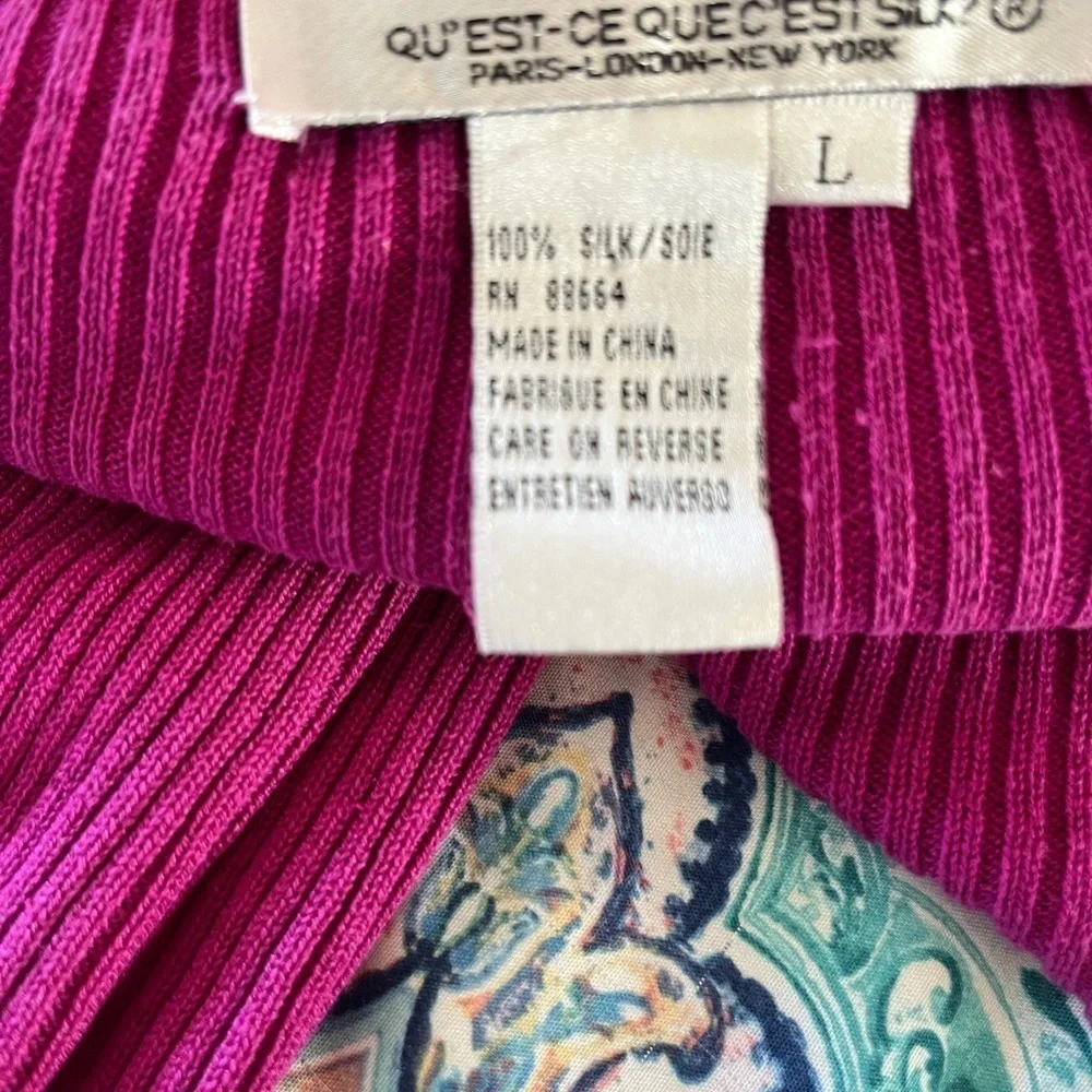 Joseph A. Silk twin sweater set.Raspberry color